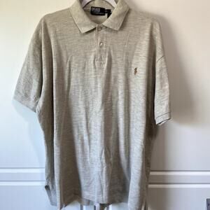 Polo Ralph Lauren Mens XXL Heather Ivory Cotton Polo Shirt
